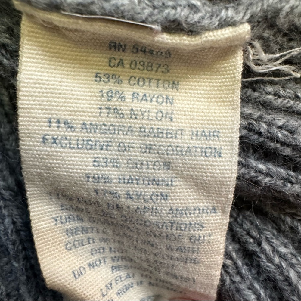 American Eagle Gray V-Neck Cable Knit Sweater Size Small Long Sleeve Vintage NEW - Picture 6 of 9